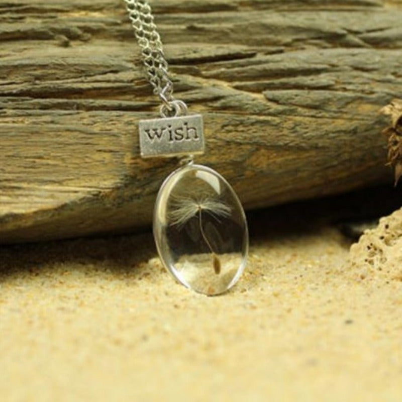 Wholesale Dandelion Time Gemstone Alloy Necklaces